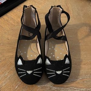 Cat & Jack Toddler Shoes | Black Cat Design | Ballet Slips